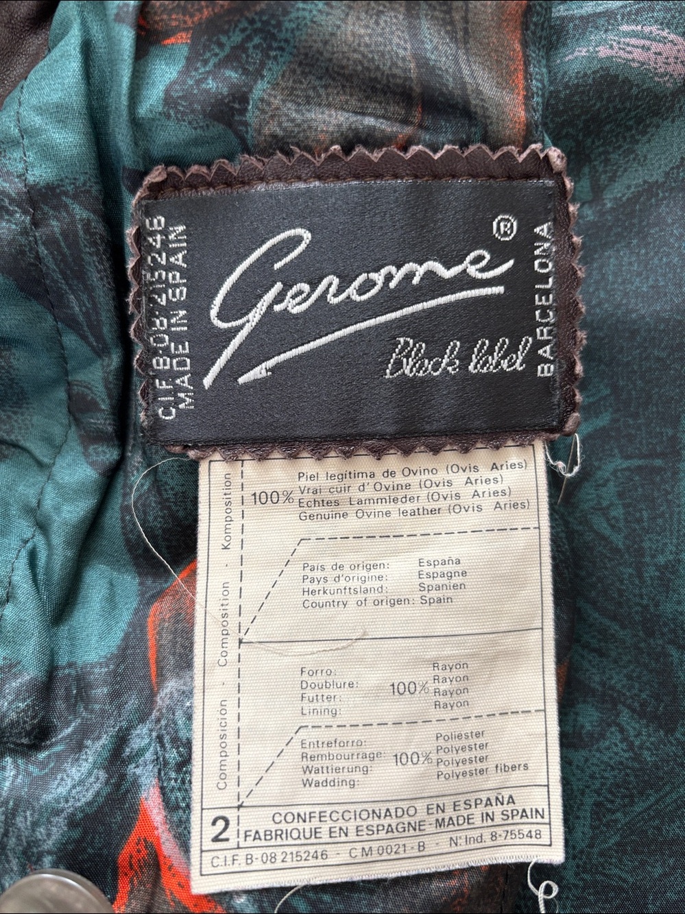Vintage Gerome Black Label of Barcelona Brown Leather Sheepskin Jacket Size 10 - Picture 8 of 11